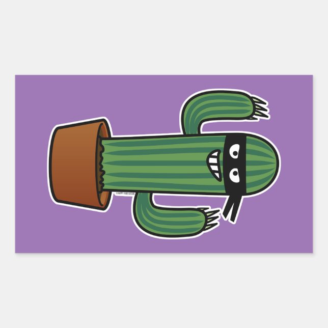 Cactus bandido ninja masked sneaky bandit rectangular sticker (Front)