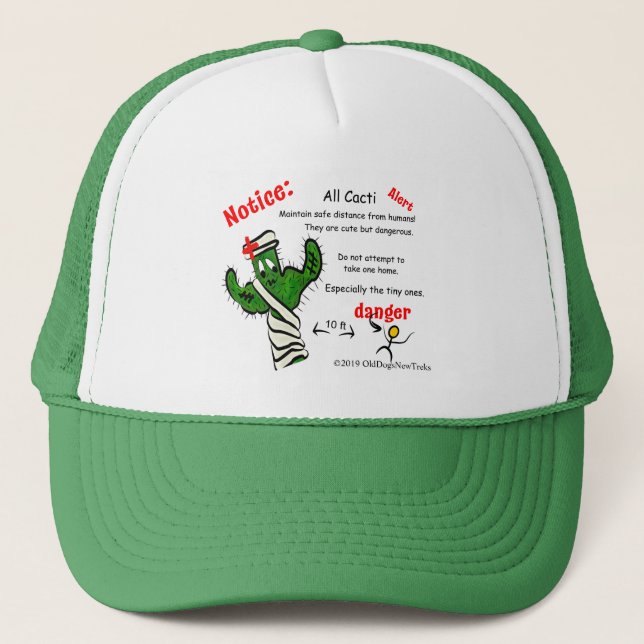 Cactus Beware of Humans! Trucker Hat (Front)