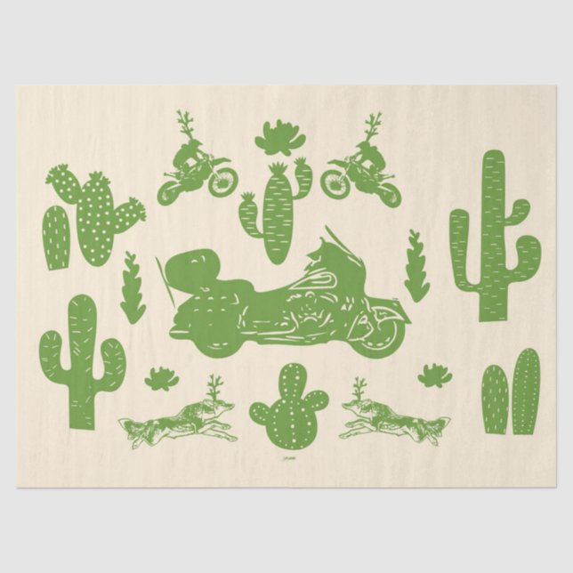 Cactus Bikes Aand Wolfs Tissue Paper (Front)