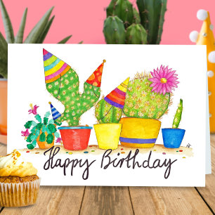 Cactus Birthday greeting card by Nicole Janes