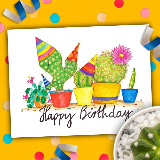 Cactus Birthday postcard by Nicole Janes (Creator Uploaded)