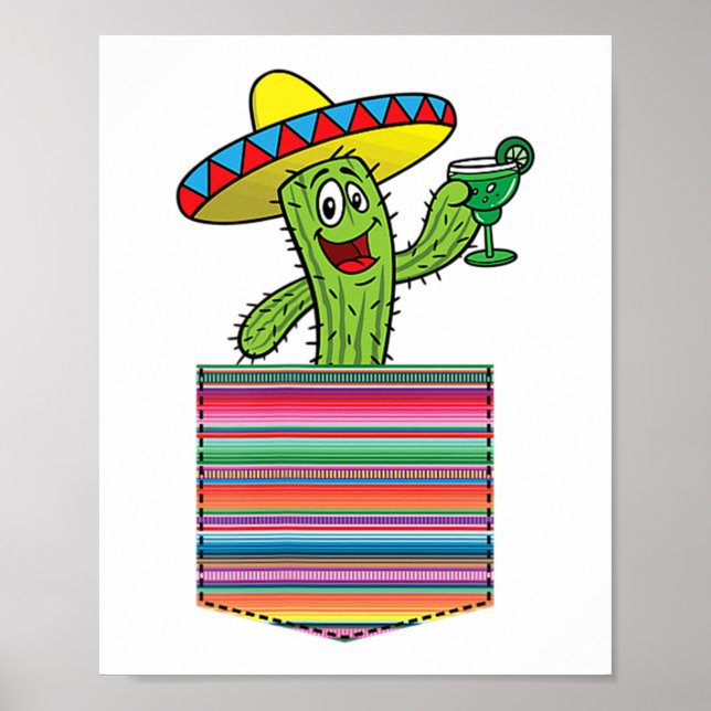 Cactus Blanket Pocket Serape Margarita Fiesta Part Poster (Front)