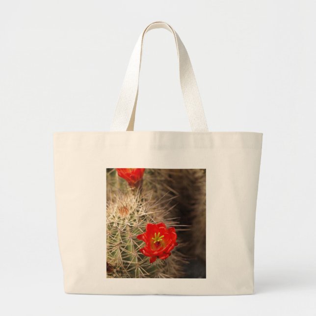 Cactus Bloom Large Tote Bag (Front)