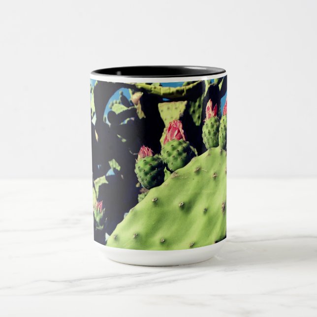 Cactus Bloom, Saguaro Photography  Mug (Center)