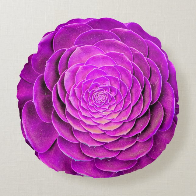 Cactus blossom design round cushion (Front)