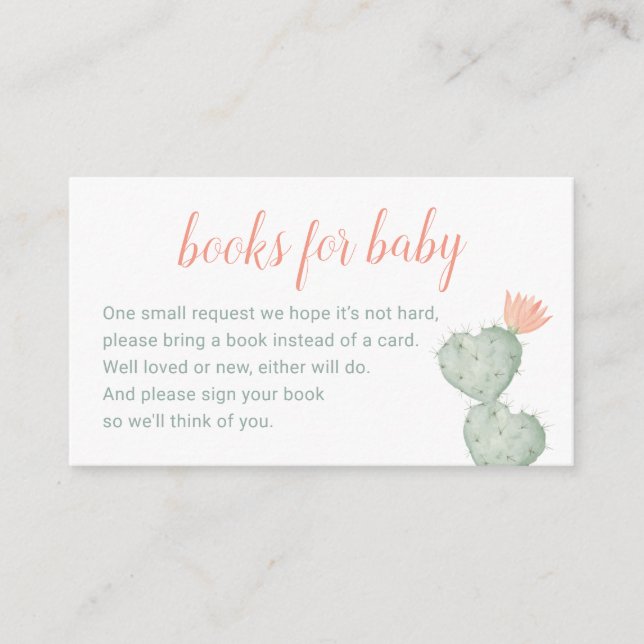 Cactus Books For Baby Card, Desert Baby Enclosure (Front)