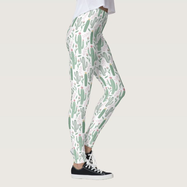 Cactus botanical pattern leggings (Right)