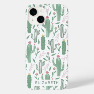 Cactus botanical pattern personalised Case-Mate iPhone 14 case
