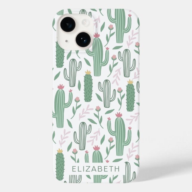Cactus botanical pattern personalised Case-Mate iPhone case (Back)