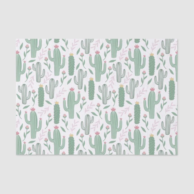 Cactus botanical pattern tissue paper (Front)