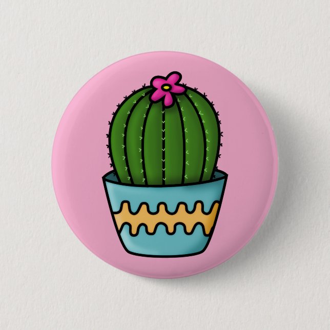 Cactus Bottom Line 6 Cm Round Badge (Front)