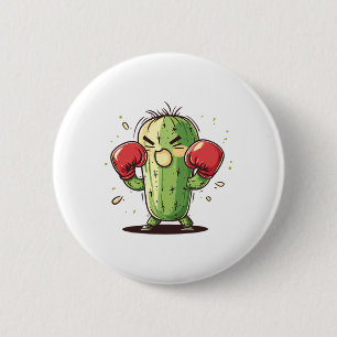 Cactus Boxer Funny Humourous Ly Punch 6 Cm Round Badge
