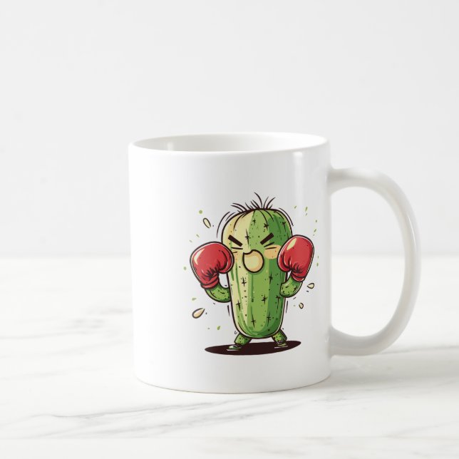 Cactus Boxer Funny Humourous Ly Punch  Coffee Mug (Right)