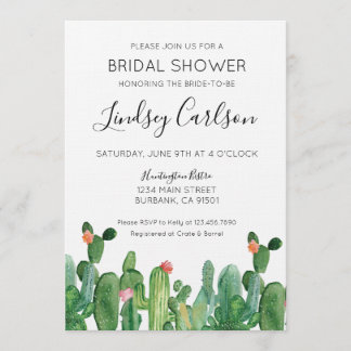 Cactus Bridal Shower Invitation