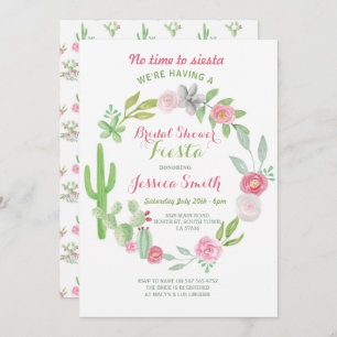 Cactus Bridal Shower Party Fiesta Mexican Invite