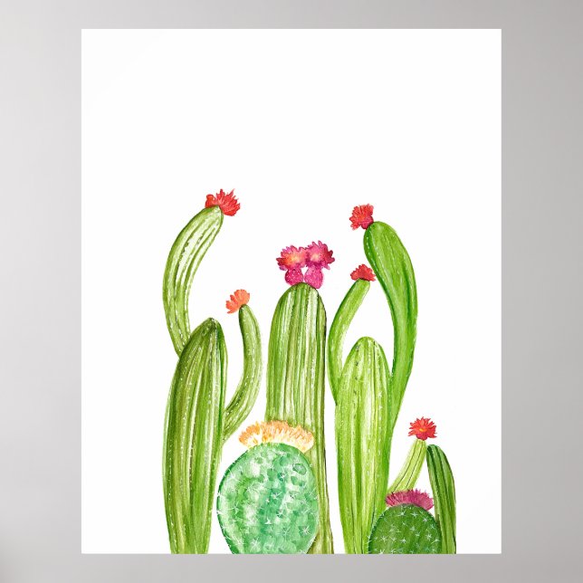 Cactus Cacti Arizona Desert Art Succulent Poster (Front)