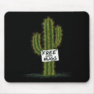 Cactus Cacti Funny Art Humor Sweet Hugs Mouse Pad