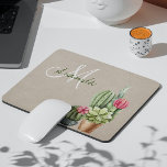 Cactus Cacti Succulent Southwest Desert Monogram Mouse Pad<br><div class="desc">This design was created through digital art. It may be personalised by clicking the customise button and changing the colour, adding a name, initials or your favourite words. Contact me at colorflowcreations@gmail.com if you with to have this design on another product. Purchase my original abstract acrylic painting for sale at...</div>