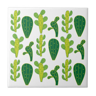 Cactus Cacti Succulents Pattern Ceramic Tile