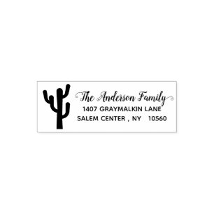 Cactus Calligraphy Address Family Handwritten Self-inking Stamp