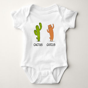 Cactus Catcus, Funny Cat Gift, Cactus & Cat Lover Baby Bodysuit