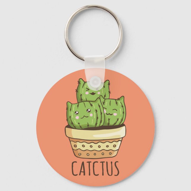 Cactus Cats Key Ring (Front)