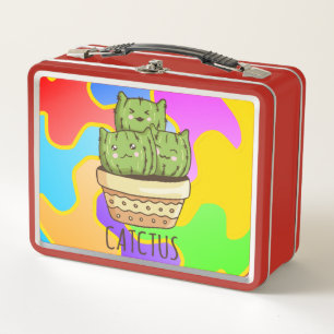 Cactus Cats Metal Lunch Box