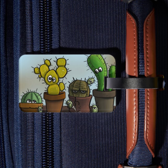 Cactus characters  luggage tag (Back Insitu 2)