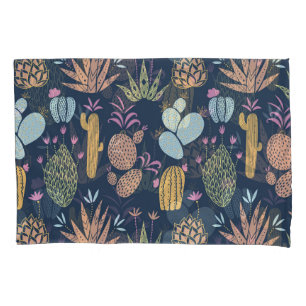 Cactus Charm: Colourful Vintage Floral Pillowcase
