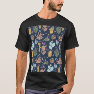Cactus Charm: Colourful Vintage Floral T-Shirt