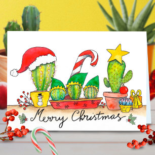 Cactus Christmas greeting card by Nicole Janes