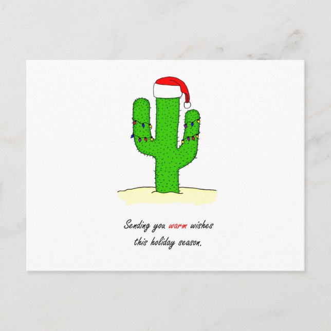 Cactus Christmas Holiday Postcard (Front)