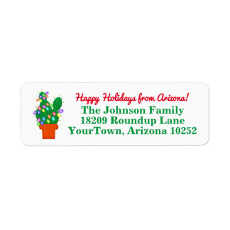 Cactus Christmas Lights Arizona Return Address Return Address Label