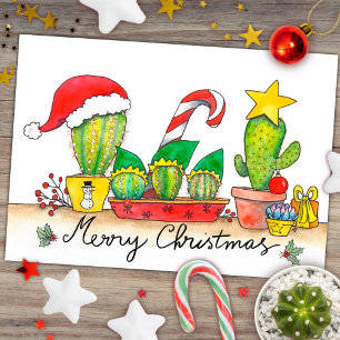 Cactus Christmas postcard by Nicole Janes