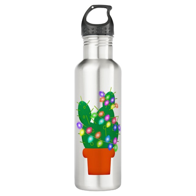 cactus christmas tree 710 ml water bottle (Front)