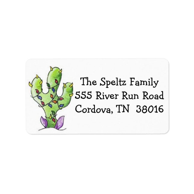 Cactus Christmas Tree Address labels (Front)