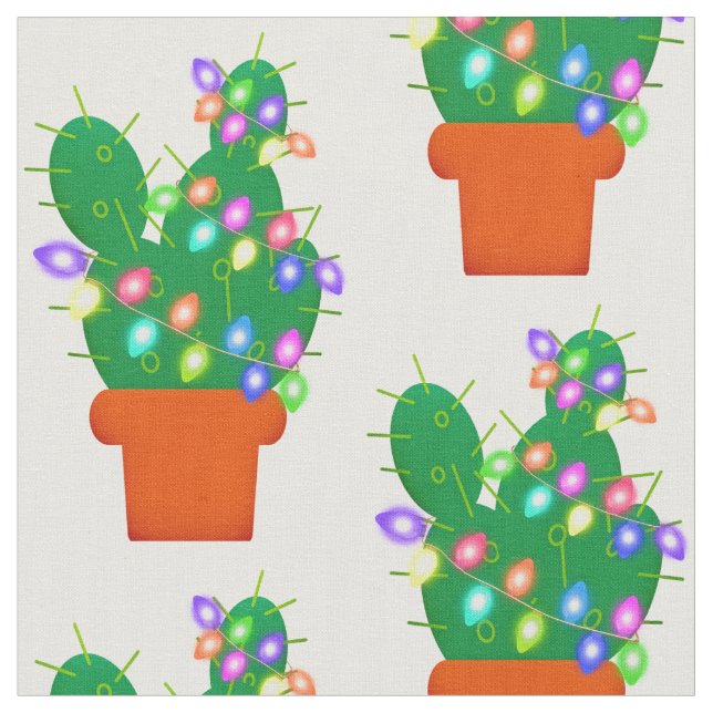 cactus christmas tree fabric (Close Up)