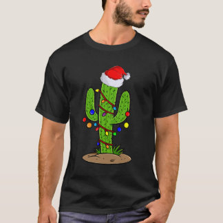 Cactus Christmas Tree Gift Santa Xmas Succulent Pl T-Shirt