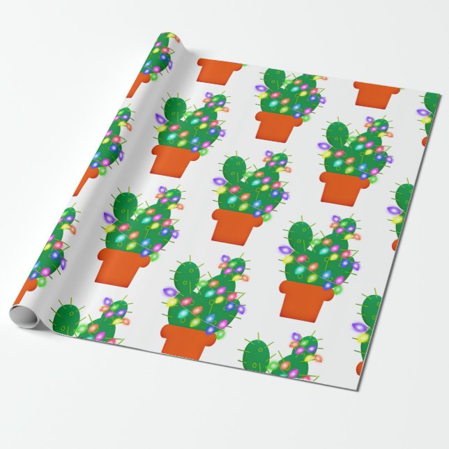 cactus christmas tree wrapping paper (Unrolled)