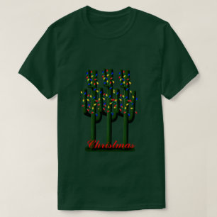 Cactus Christmas Trees with Bright Lights T-shirt