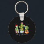 Cactus Christmas Xmas Trees Lights Santa Hat Cactu Key Ring<br><div class="desc">Cactus Christmas Xmas Trees Lights Santa Hat Cactus Lovers</div>