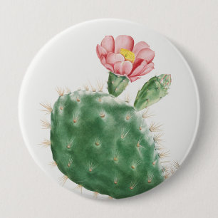 Cactus Cochenillifer, Antique Illustration, 1799 10 Cm Round Badge