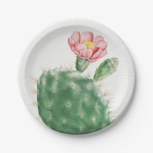 Cactus Cochenillifer, Antique Illustration, 1799 Paper Plate