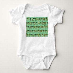 Cactus Collection: Hand-Drawn Doodle Set. Baby Bodysuit