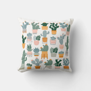Cactus Collection in Pots Design Cushion