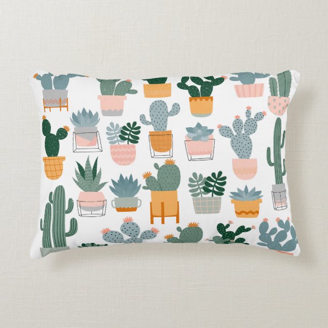 Cactus Collection in Pots Design Decorative Cushion (Front)