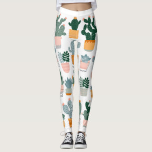 Cactus Collection in Pots Design Leggings
