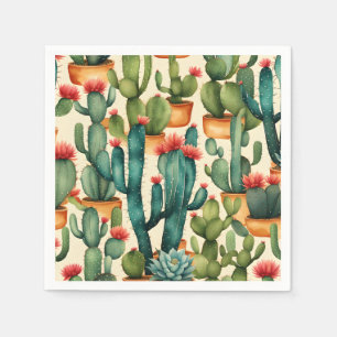 Cactus Colorful Watercolor art  Napkin