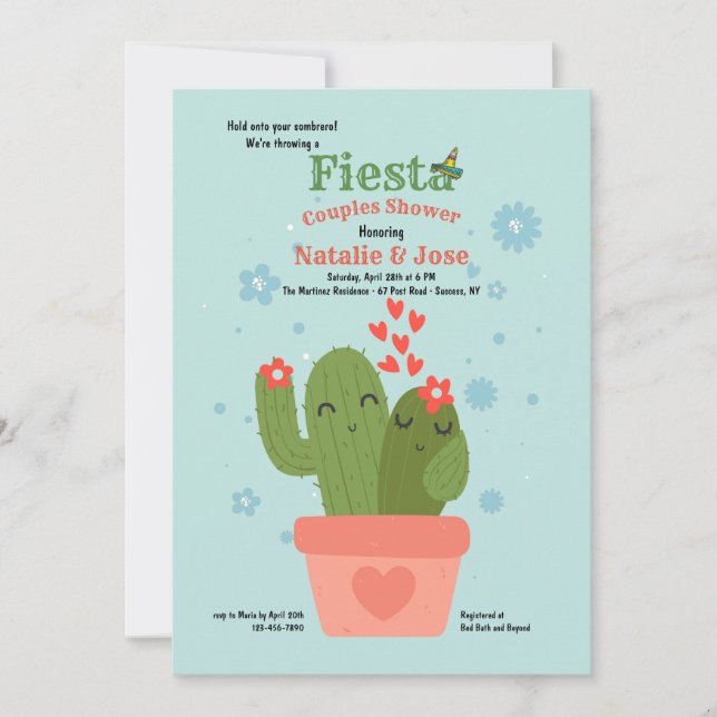 Cactus Couple Couples Shower Invitation (Front)