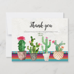 Cactus Couples Shower Thank you card